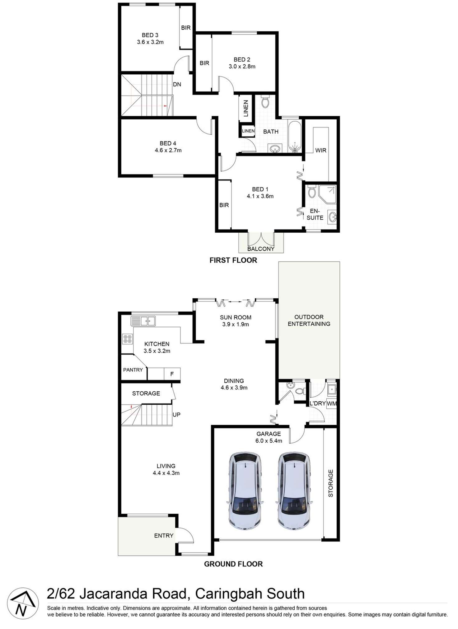 Floorplan of Homely townhouse listing, 2/62 Jacaranda Road, Caringbah South NSW 2229