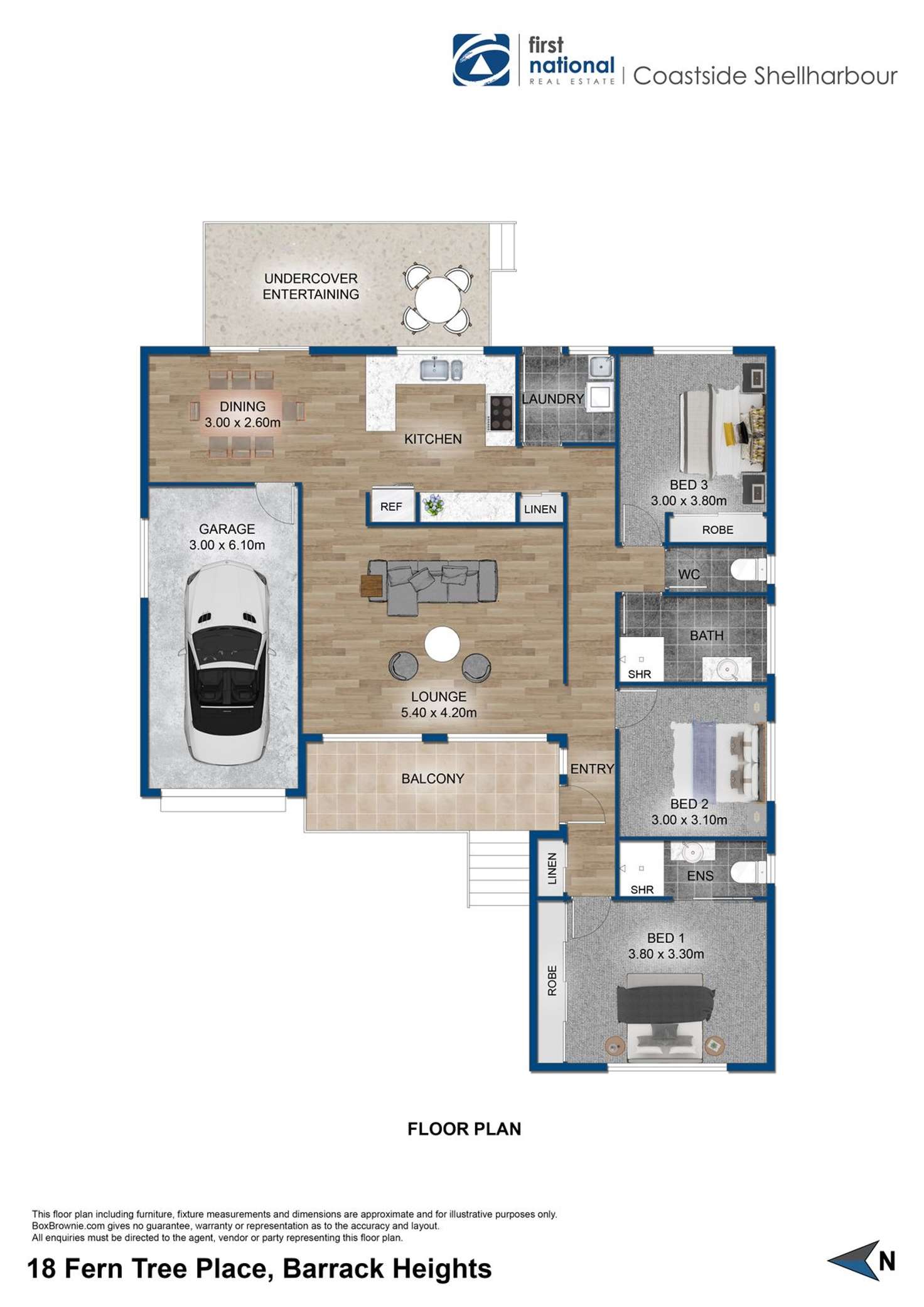 Floorplan of Homely house listing, 18 Fern Tree Place, Barrack Heights NSW 2528