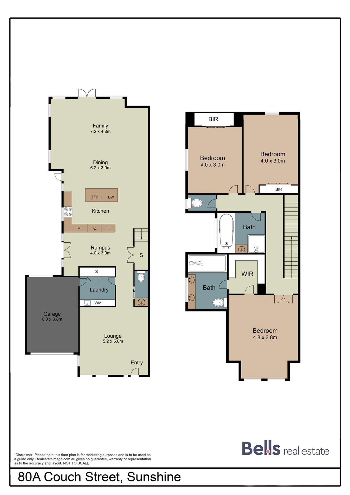 Floorplan of Homely townhouse listing, 80A Couch Street, Sunshine VIC 3020