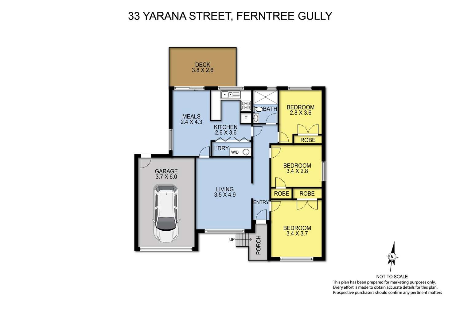 Floorplan of Homely house listing, 33 Yarana Street, Ferntree Gully VIC 3156