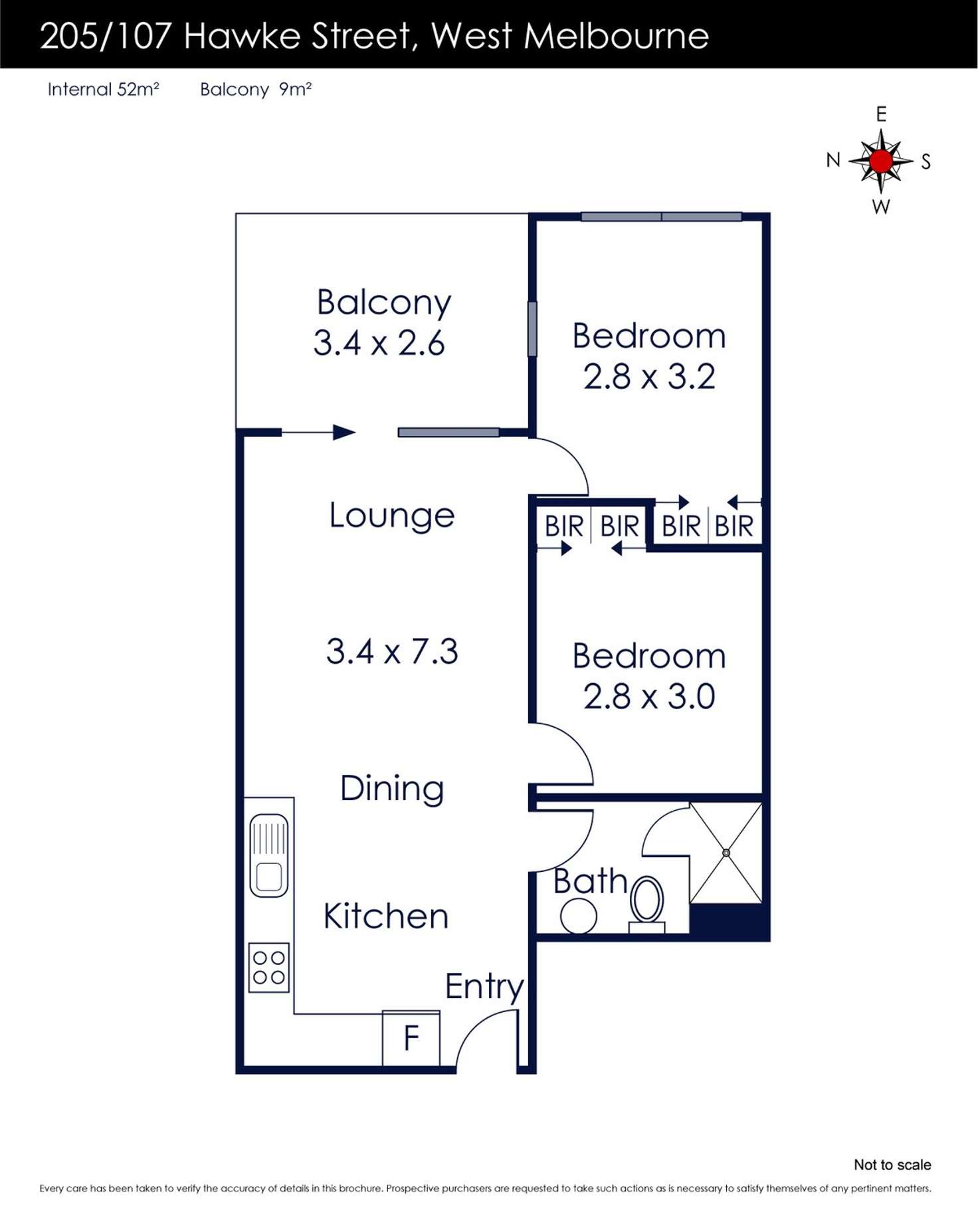 Floorplan of Homely apartment listing, 205/107 Hawke Street, West Melbourne VIC 3003