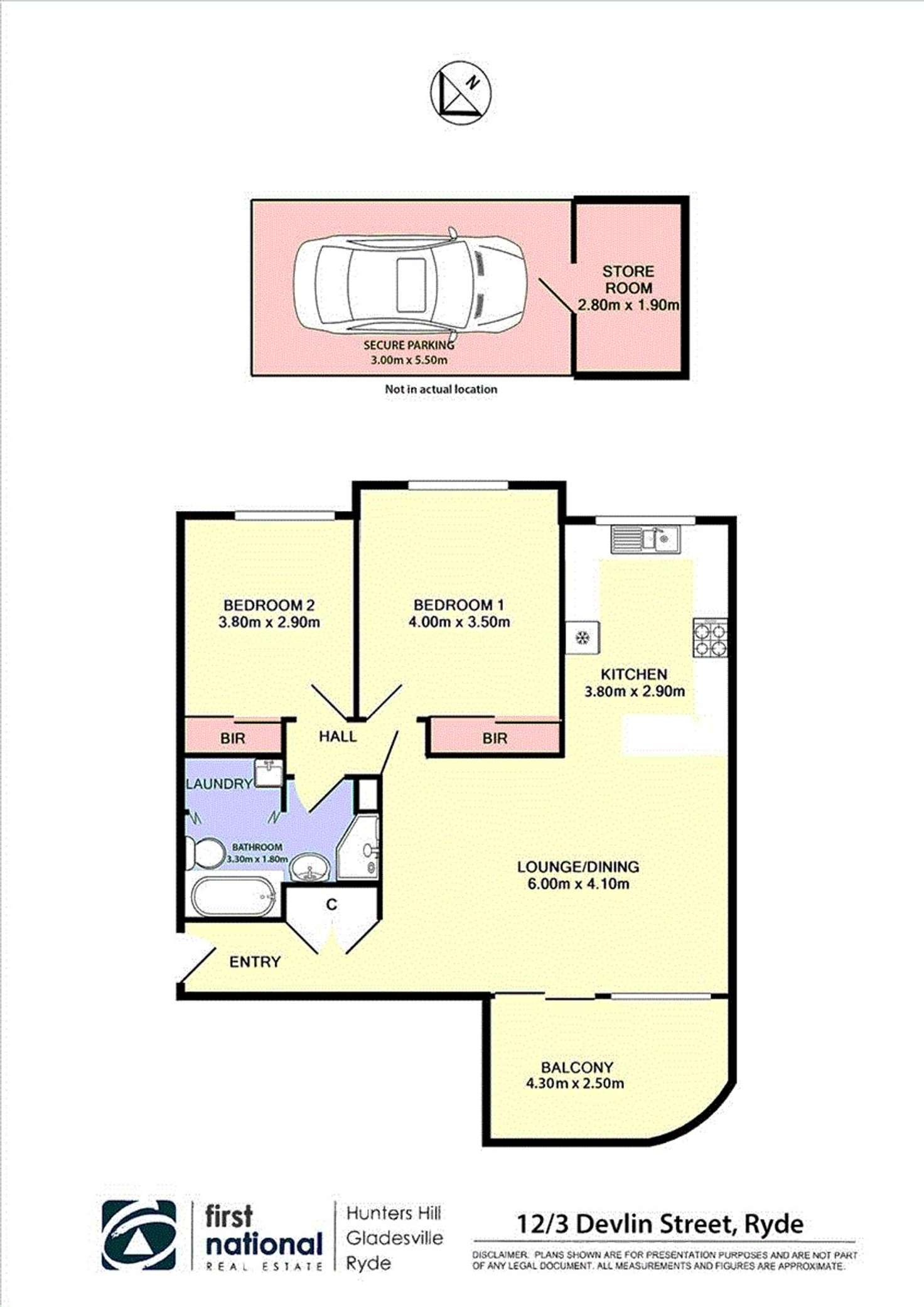 Floorplan of Homely apartment listing, 12/3 Devlin Street, Ryde NSW 2112