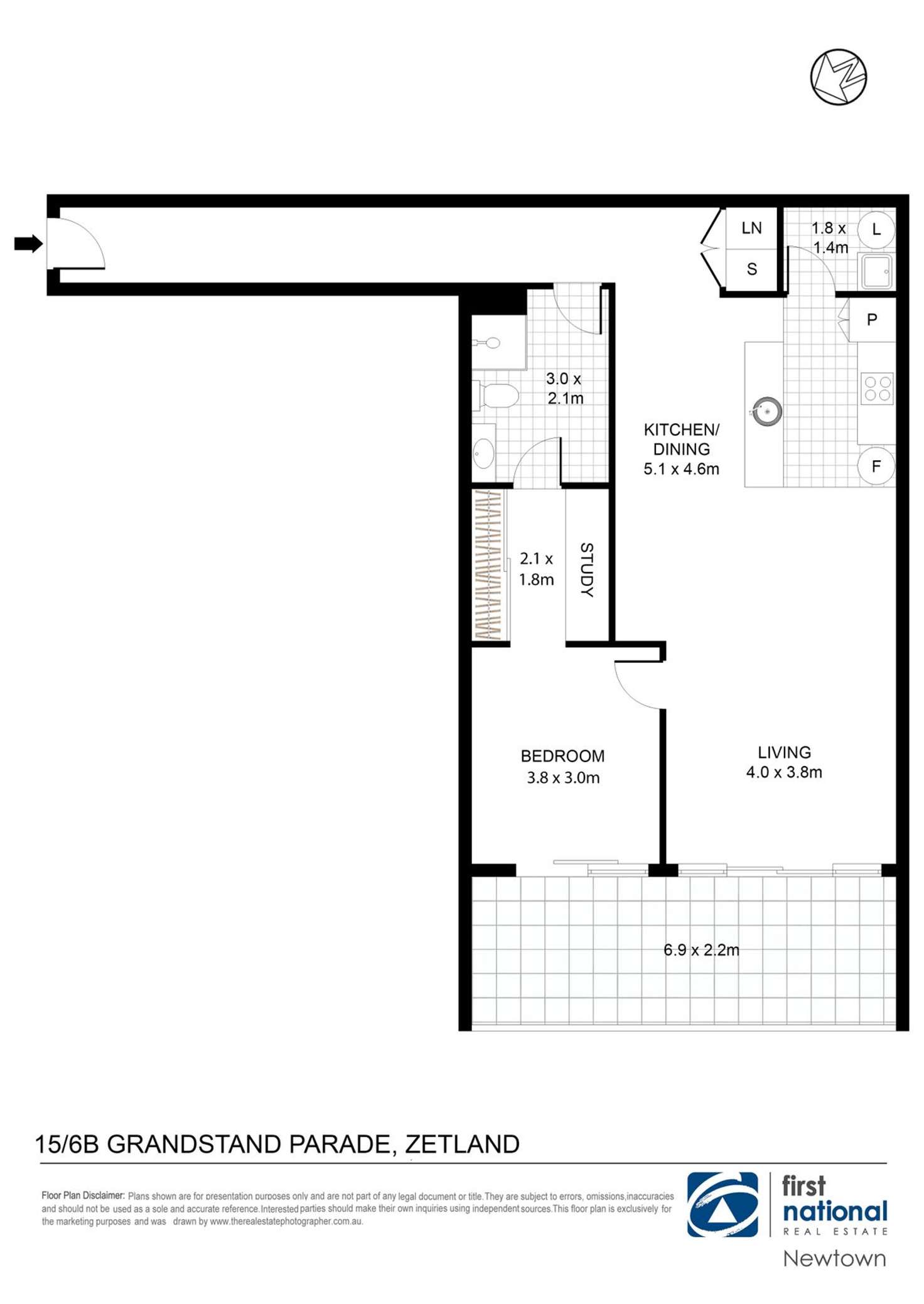 Floorplan of Homely apartment listing, 15/6B Grandstand Parade, Zetland NSW 2017