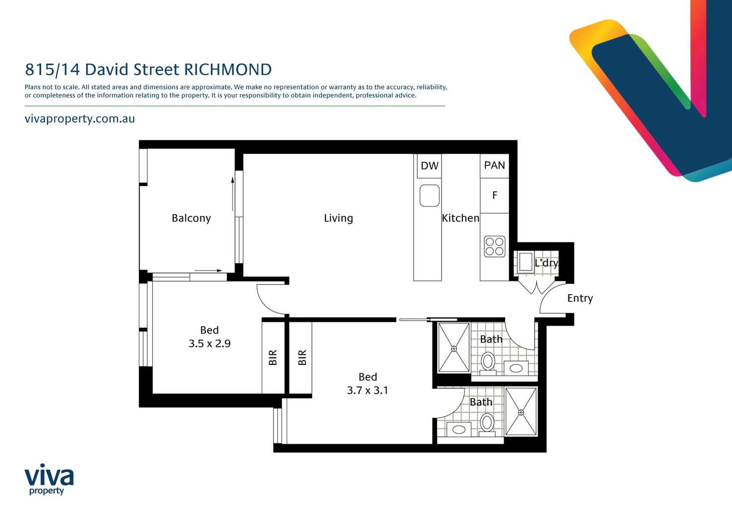 Floorplan of Homely apartment listing, 815/14 David Street, Richmond VIC 3121
