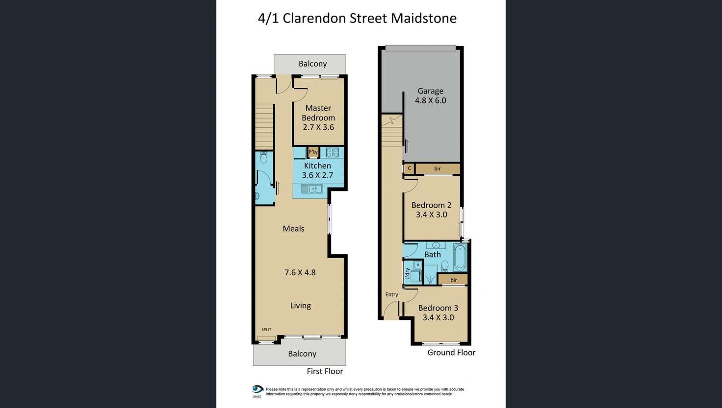 Floorplan of Homely townhouse listing, 4/1 Clarendon Street, Maidstone VIC 3012