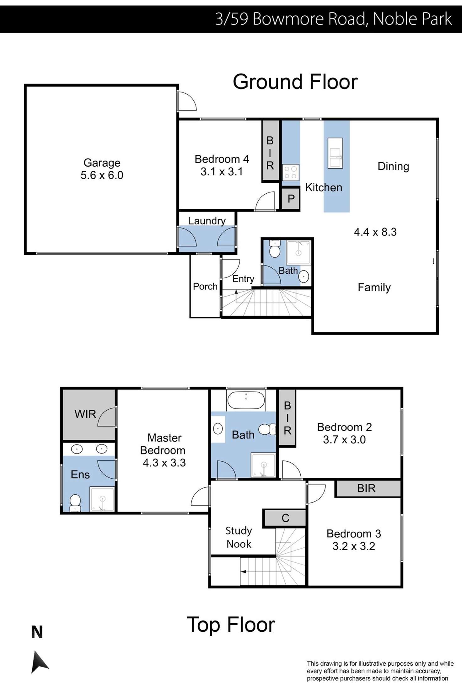 Floorplan of Homely townhouse listing, 4/59 Bowmore Road, Noble Park VIC 3174