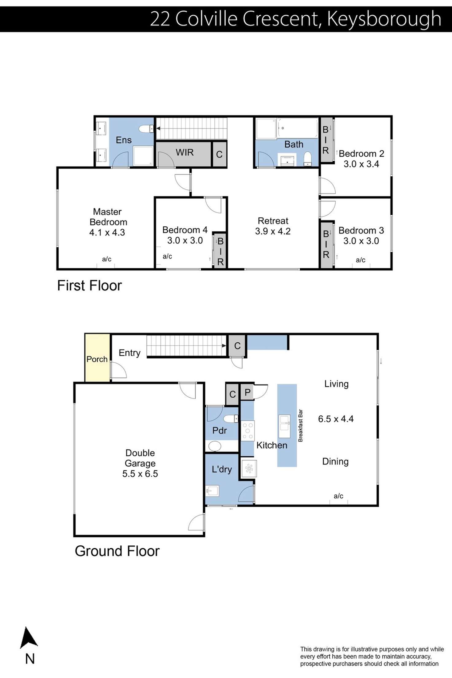 Floorplan of Homely townhouse listing, 22 Colville Crescent, Keysborough VIC 3173