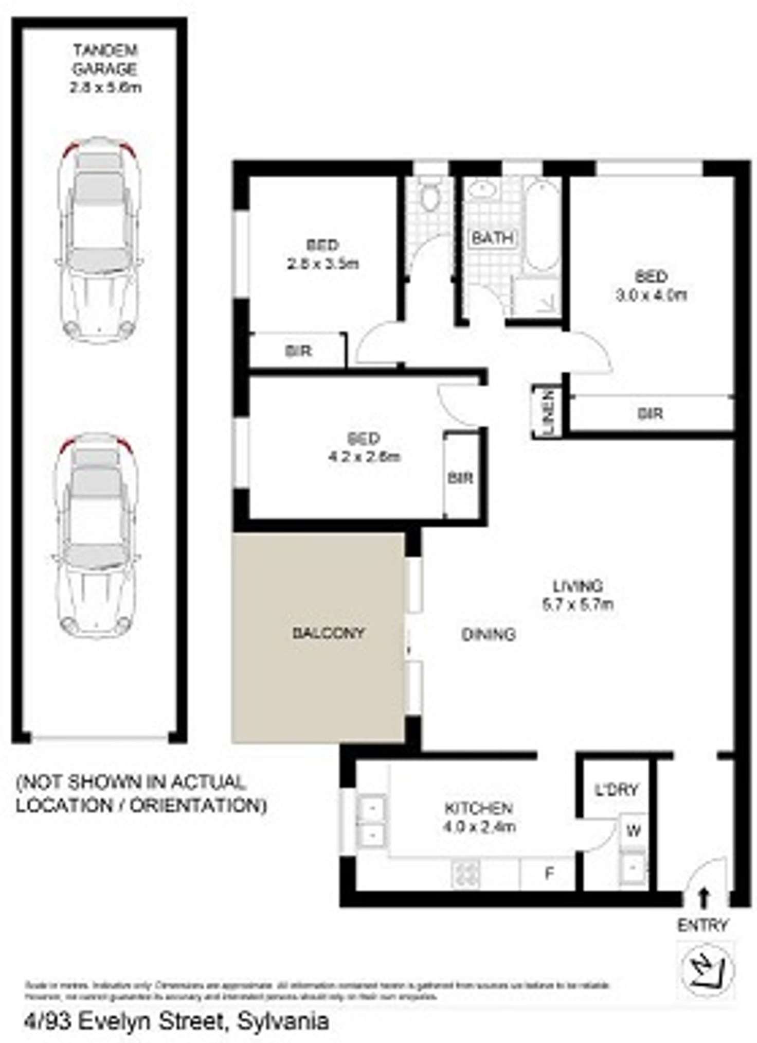 Floorplan of Homely apartment listing, 4/93 Evelyn Street, Sylvania NSW 2224