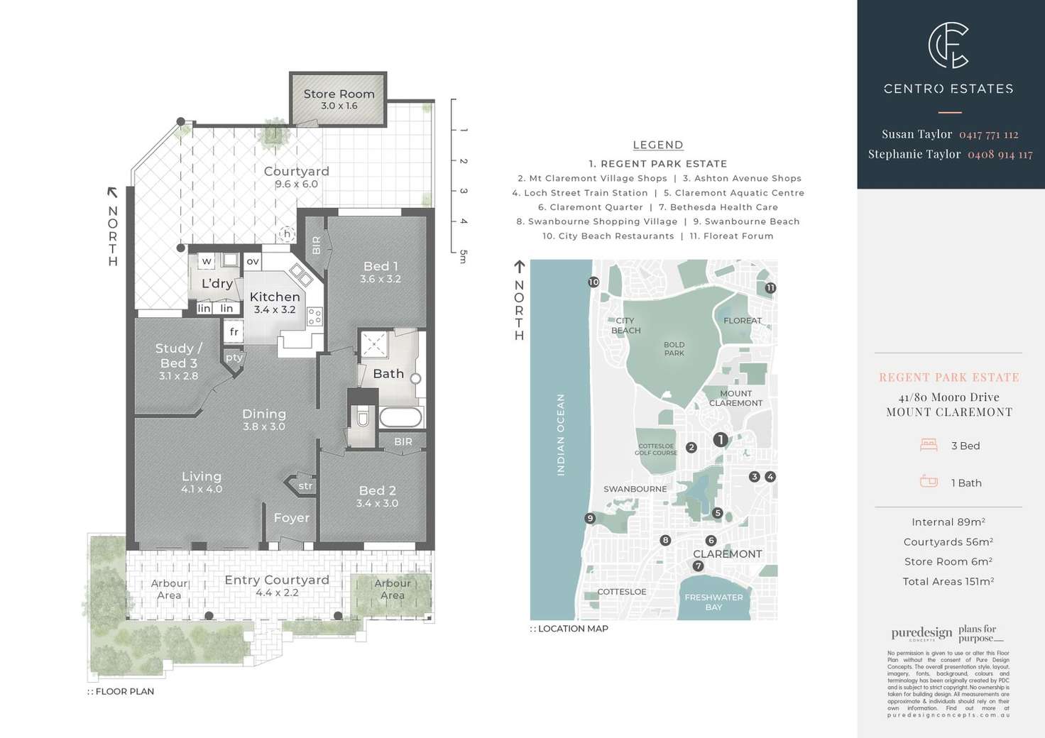 Floorplan of Homely apartment listing, 41/80 Mooro Drive, Mount Claremont WA 6010