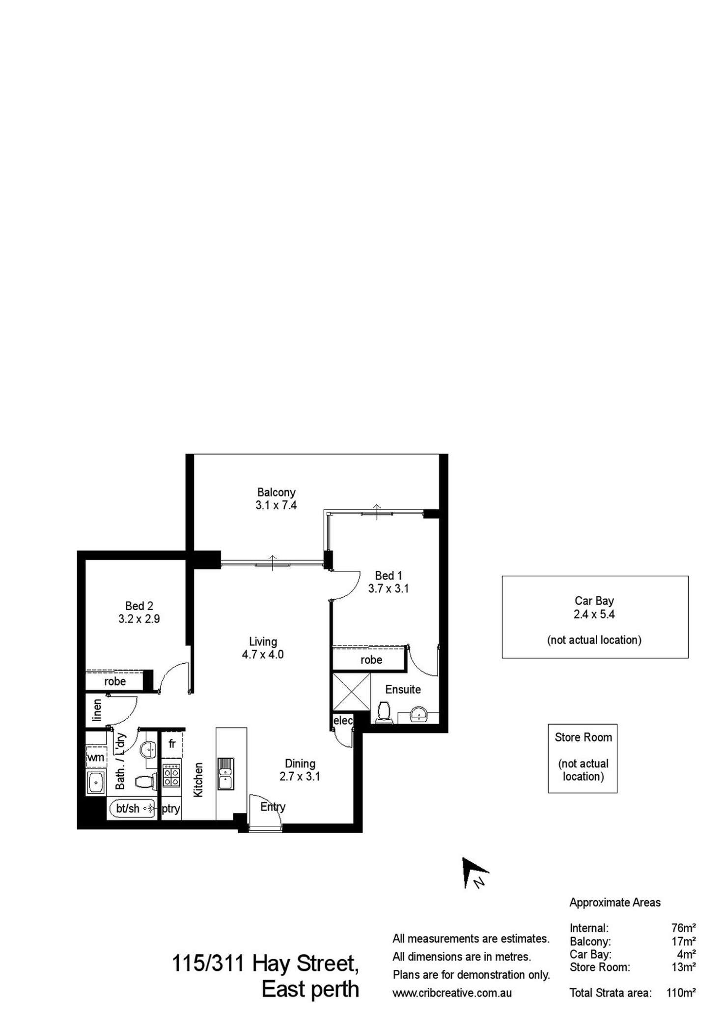 Floorplan of Homely apartment listing, 115/311 Hay Street, East Perth WA 6004