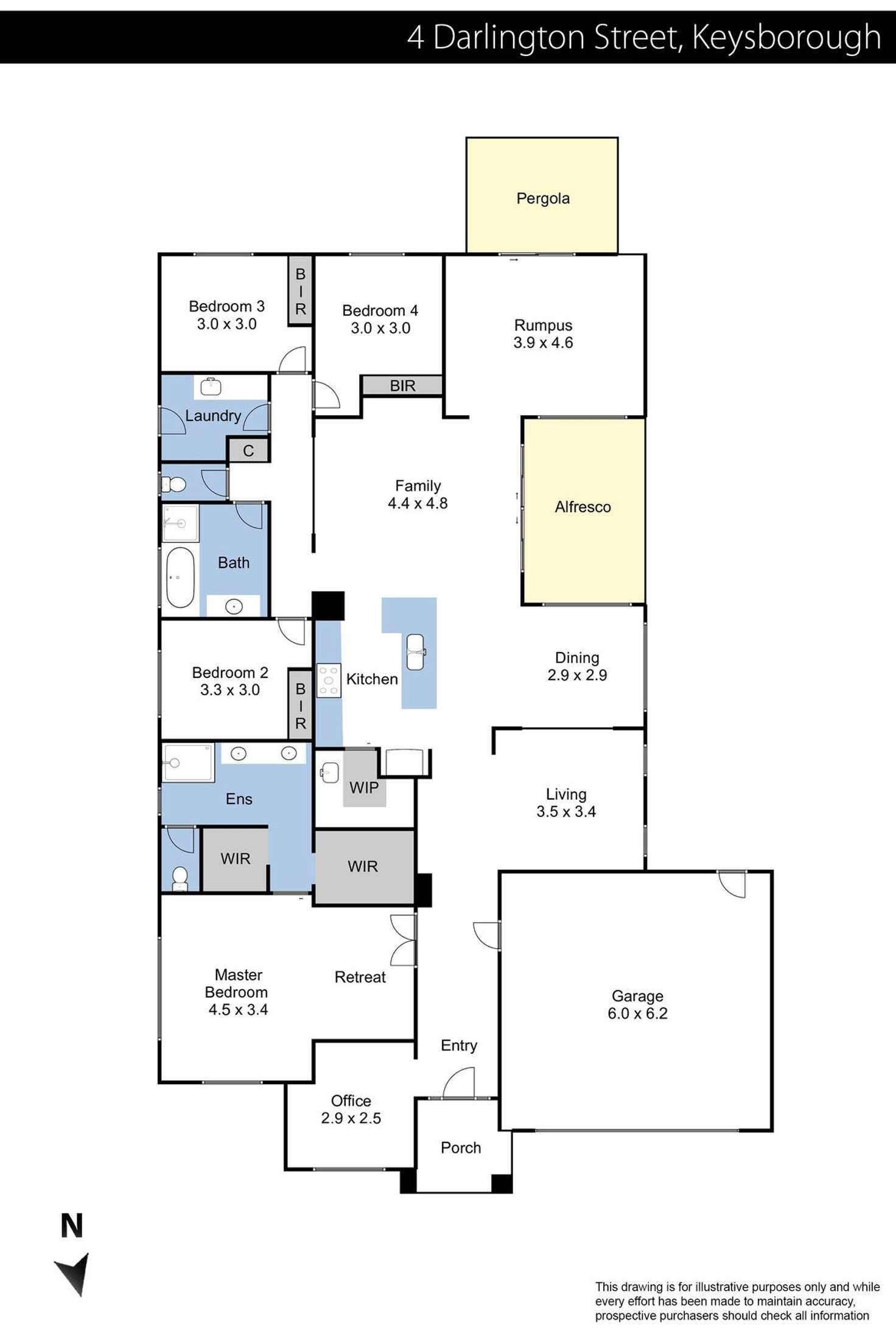 Floorplan of Homely house listing, 4 Darlington Street, Keysborough VIC 3173