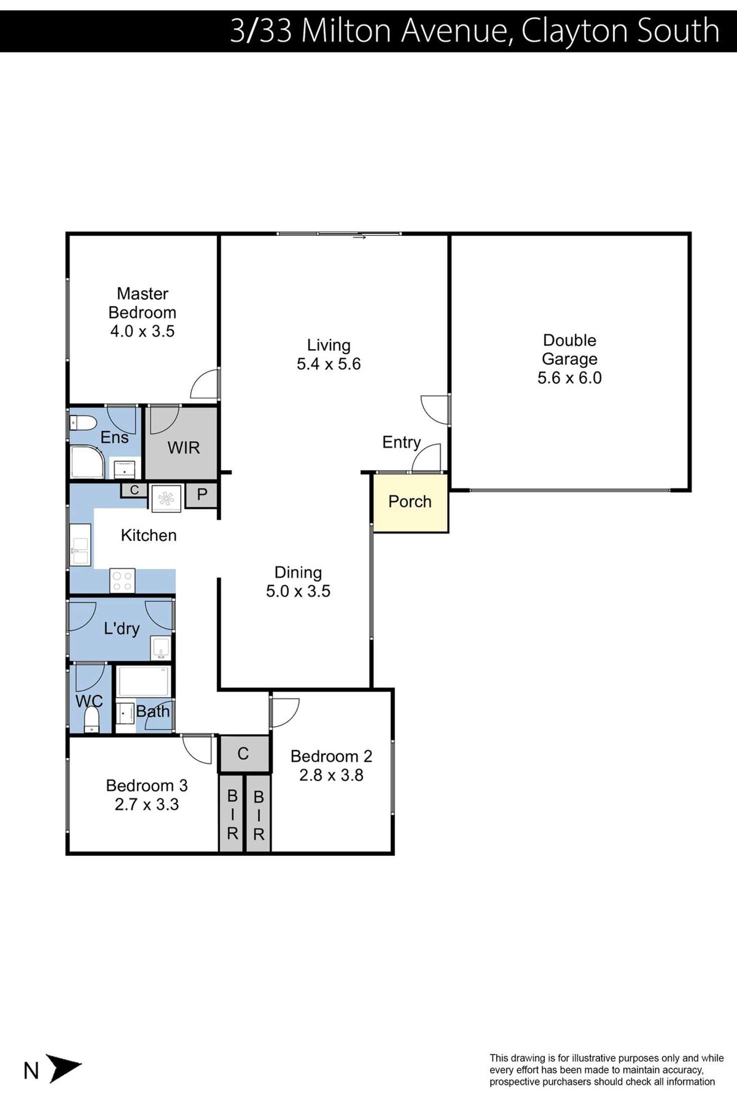 Floorplan of Homely unit listing, 3/33 Milton Avenue, Clayton South VIC 3169