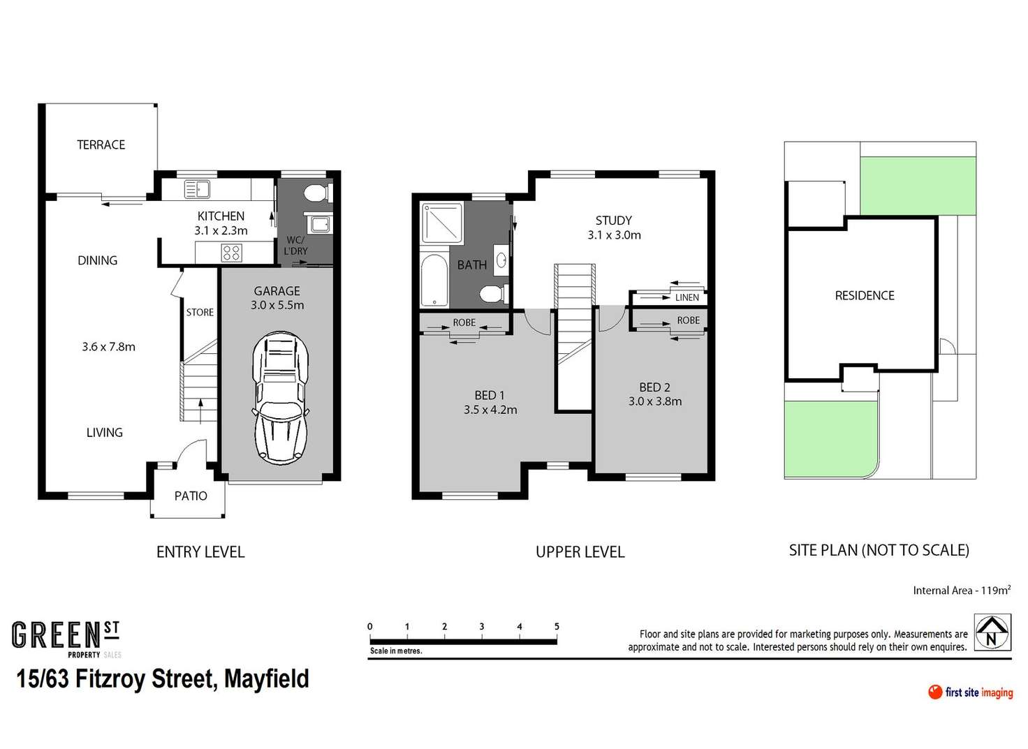 Floorplan of Homely townhouse listing, 15/63 Fitzroy Street, Mayfield NSW 2304