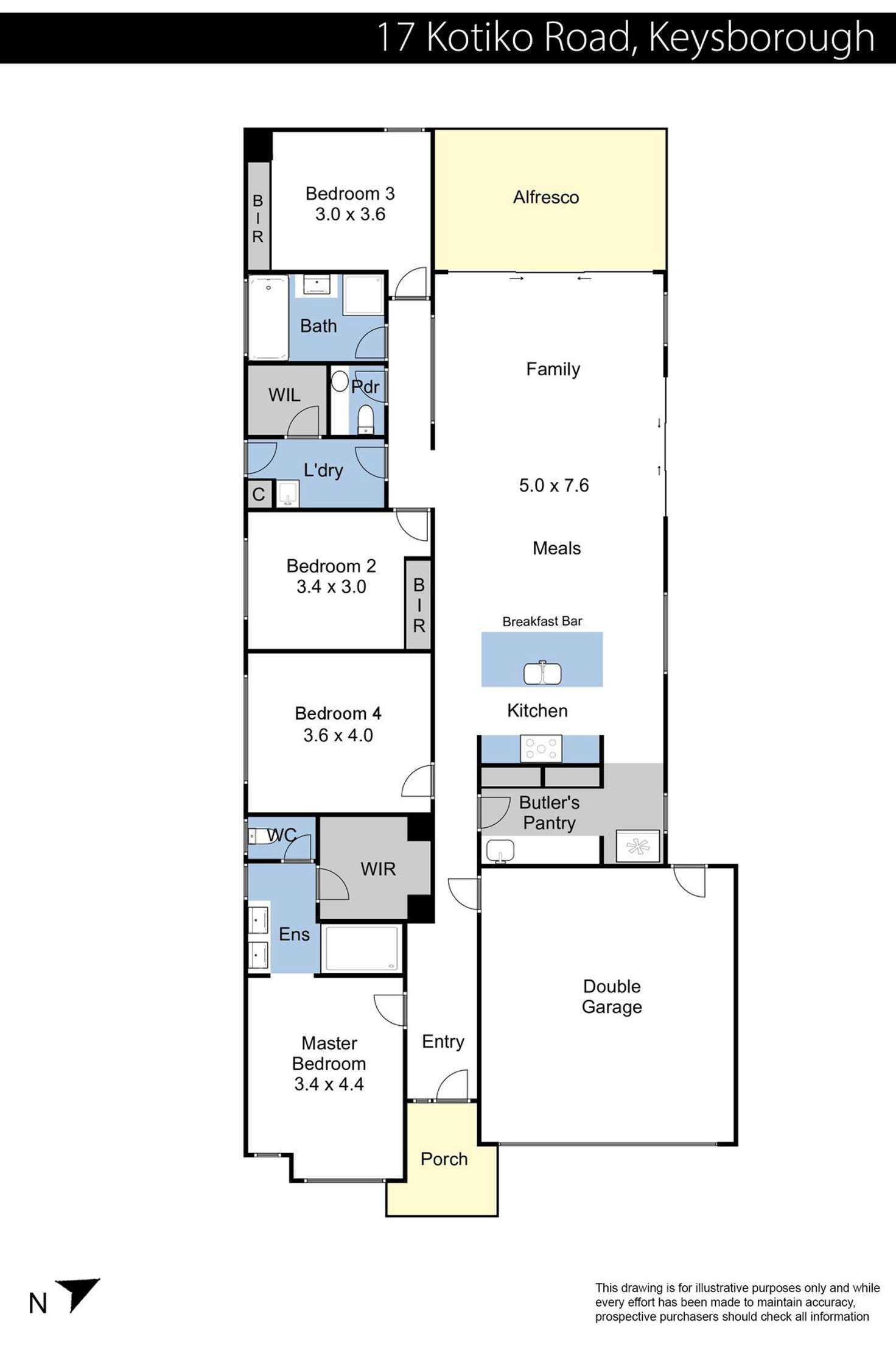 Floorplan of Homely house listing, 17 Kotiko Road, Keysborough VIC 3173