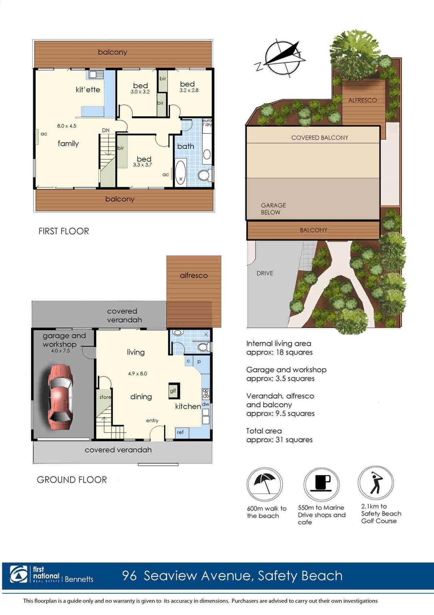 Floorplan of Homely house listing, 96 Seaview Avenue, Safety Beach VIC 3936