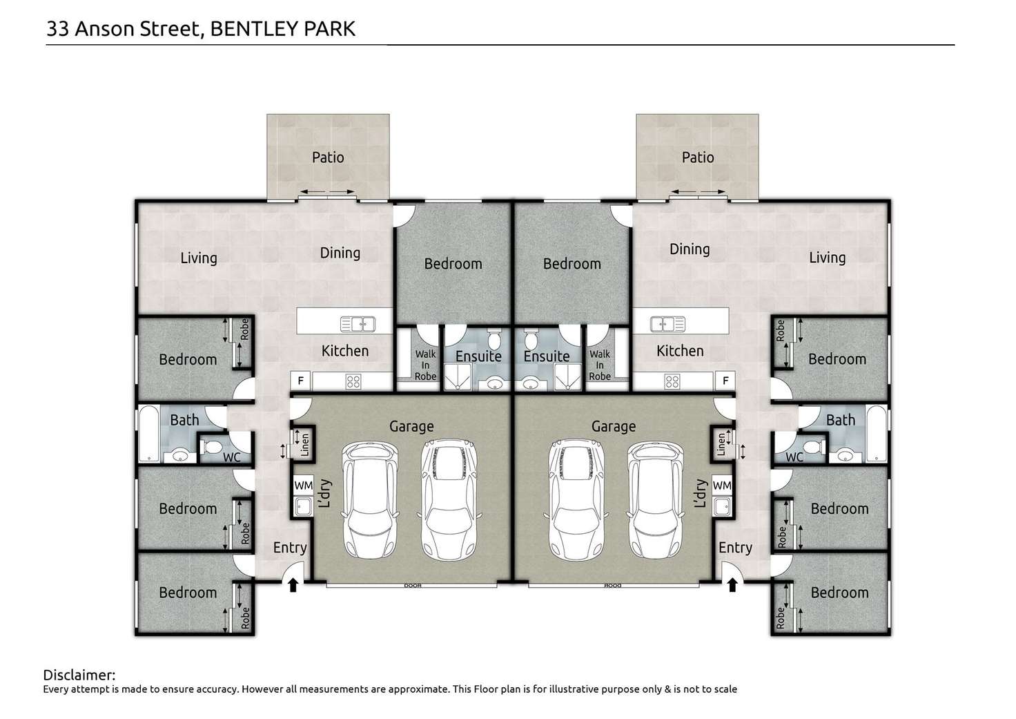 Floorplan of Homely semiDetached listing, 1 & 2/33 Anson Street, Bentley Park QLD 4869