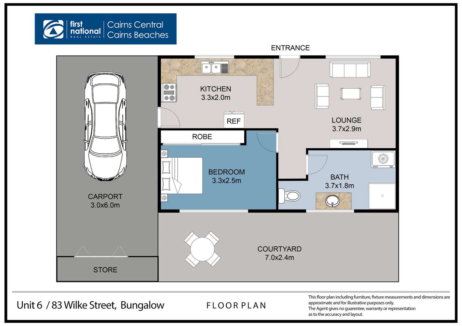 Floorplan of Homely unit listing, 6/83 Wilks Street, Bungalow QLD 4870