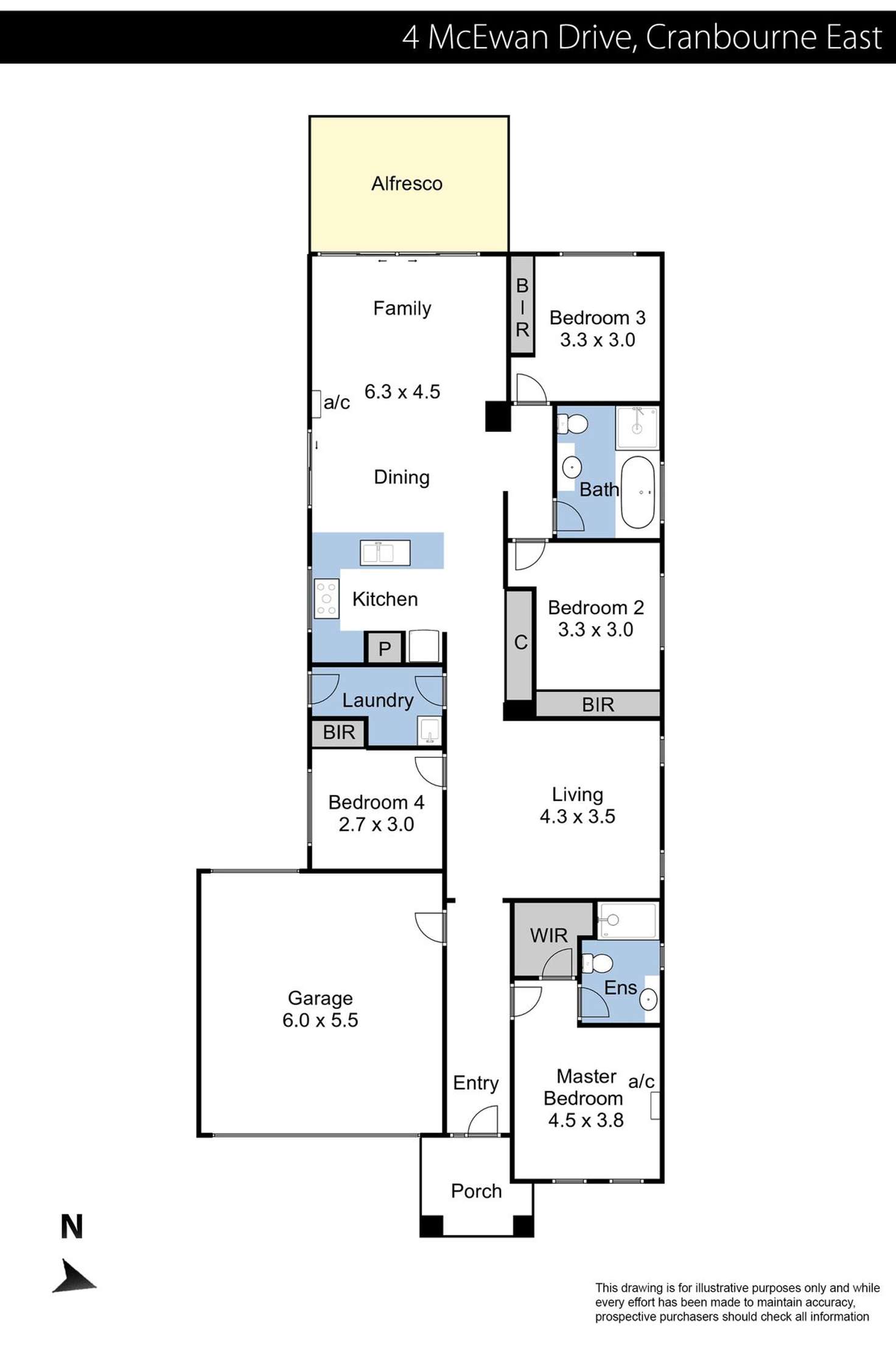 Floorplan of Homely house listing, 4 McEwan Drive, Cranbourne East VIC 3977