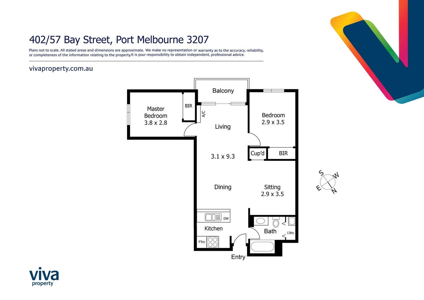 Floorplan of Homely apartment listing, 402/57 Bay Street, Port Melbourne VIC 3207