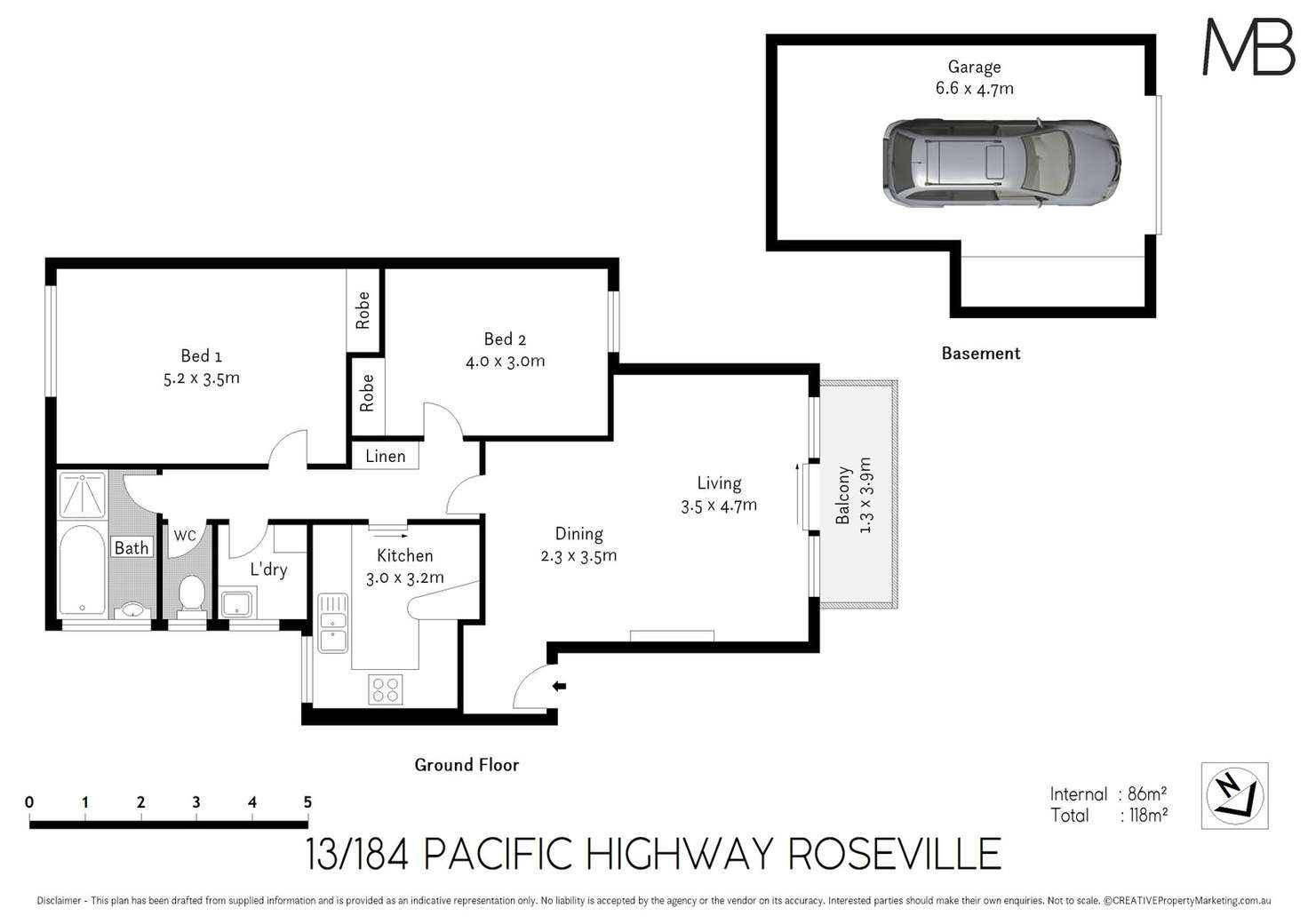 Floorplan of Homely apartment listing, 13/184 Pacific Highway, Roseville NSW 2069