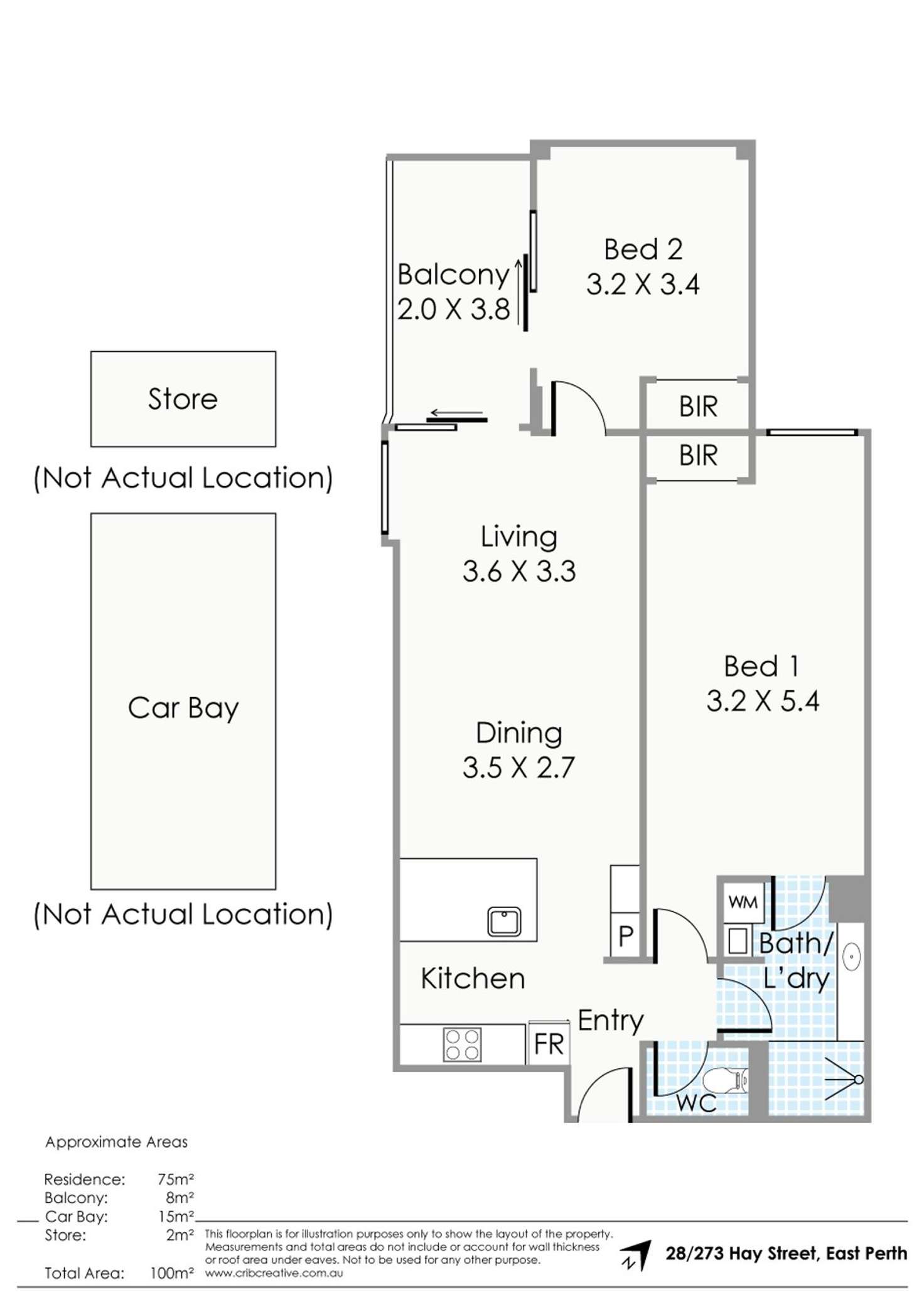 Floorplan of Homely apartment listing, 28/273 Hay Street, East Perth WA 6004