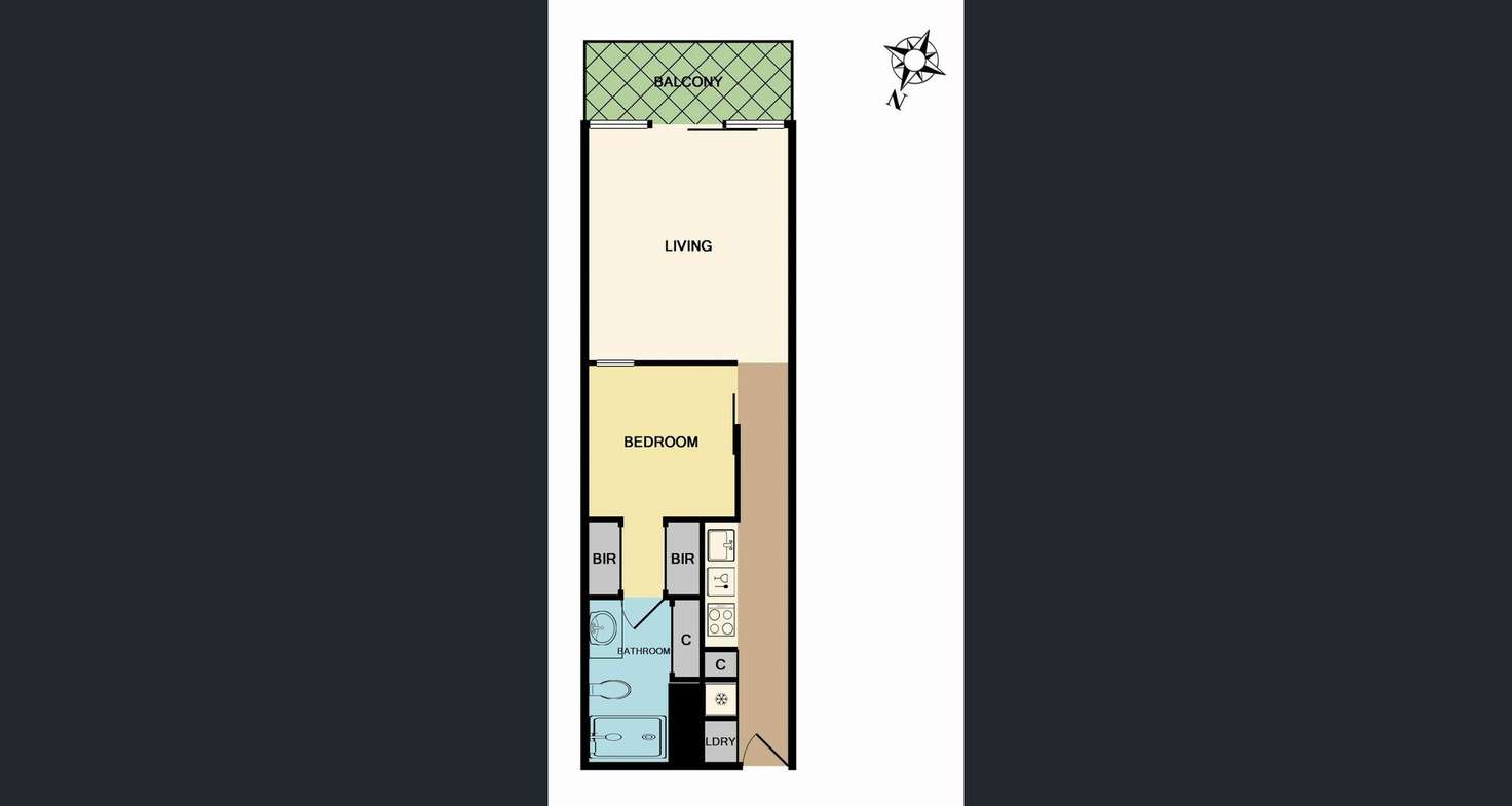 Floorplan of Homely apartment listing, 511/74 Queens Road, Melbourne VIC 3004