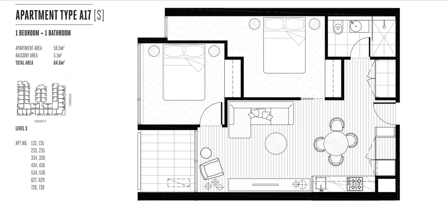 Floorplan of Homely apartment listing, 133/23 Blackwood Street, North Melbourne VIC 3051