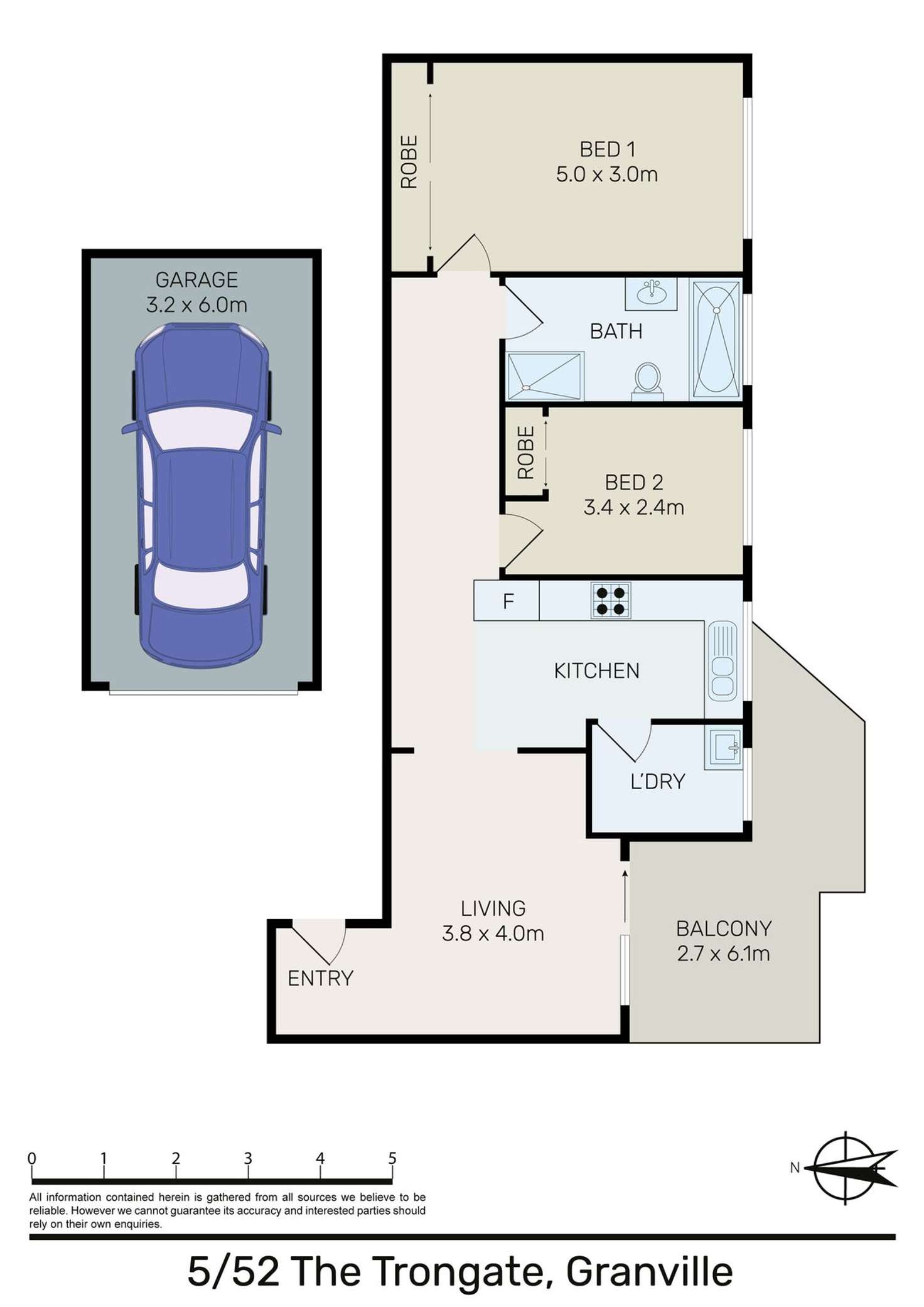 Floorplan of Homely unit listing, 5/52 The Trongate, Granville NSW 2142