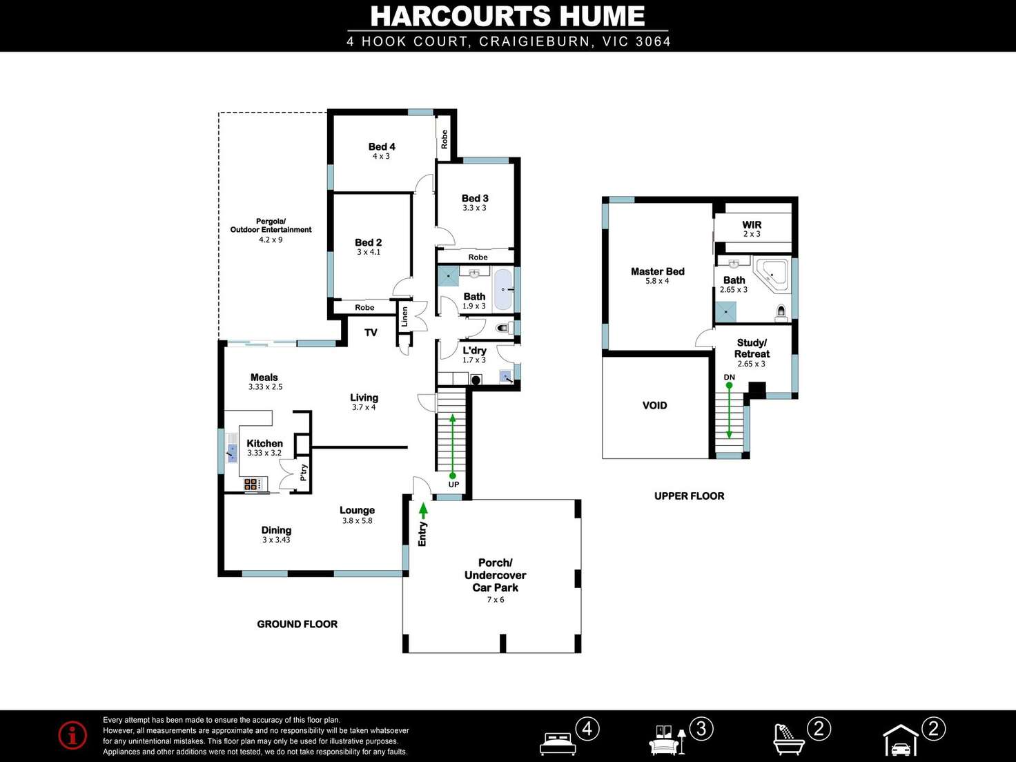 Floorplan of Homely house listing, 4 Hook Court, Craigieburn VIC 3064