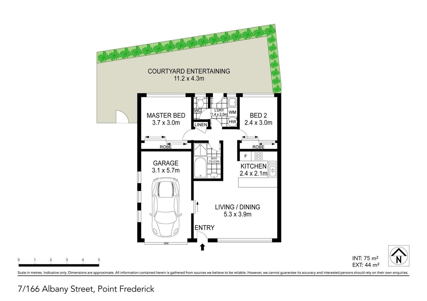 Floorplan of Homely villa listing, 7/166 Albany Street, Point Frederick NSW 2250