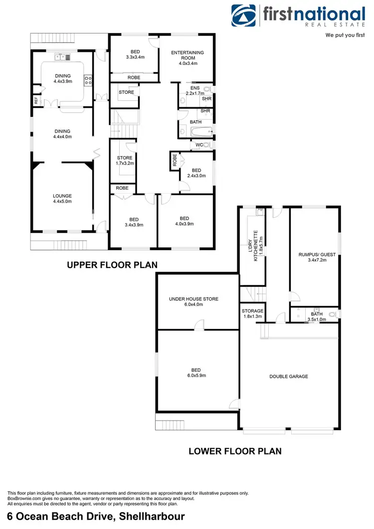 Floorplan of Homely house listing, 6 Ocean Beach Drive, Shellharbour NSW 2529