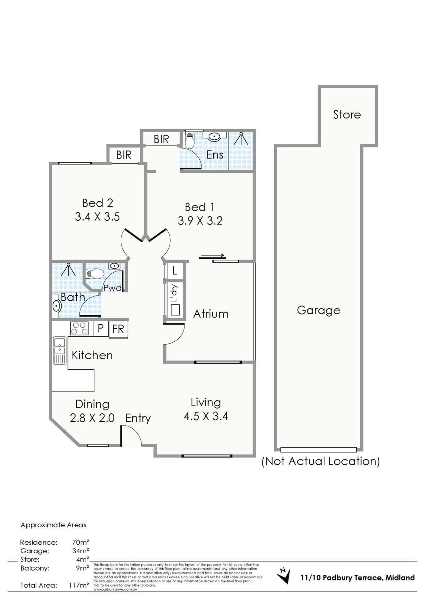 Floorplan of Homely apartment listing, 11/10 Padbury Terrace, Midland WA 6056