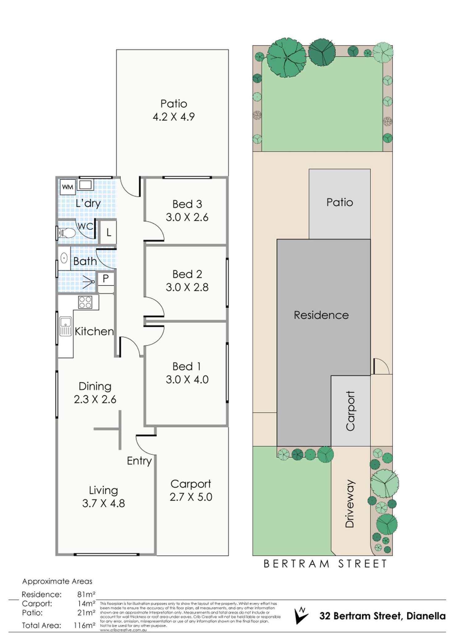 Floorplan of Homely house listing, 32 Bertram Street, Dianella WA 6059