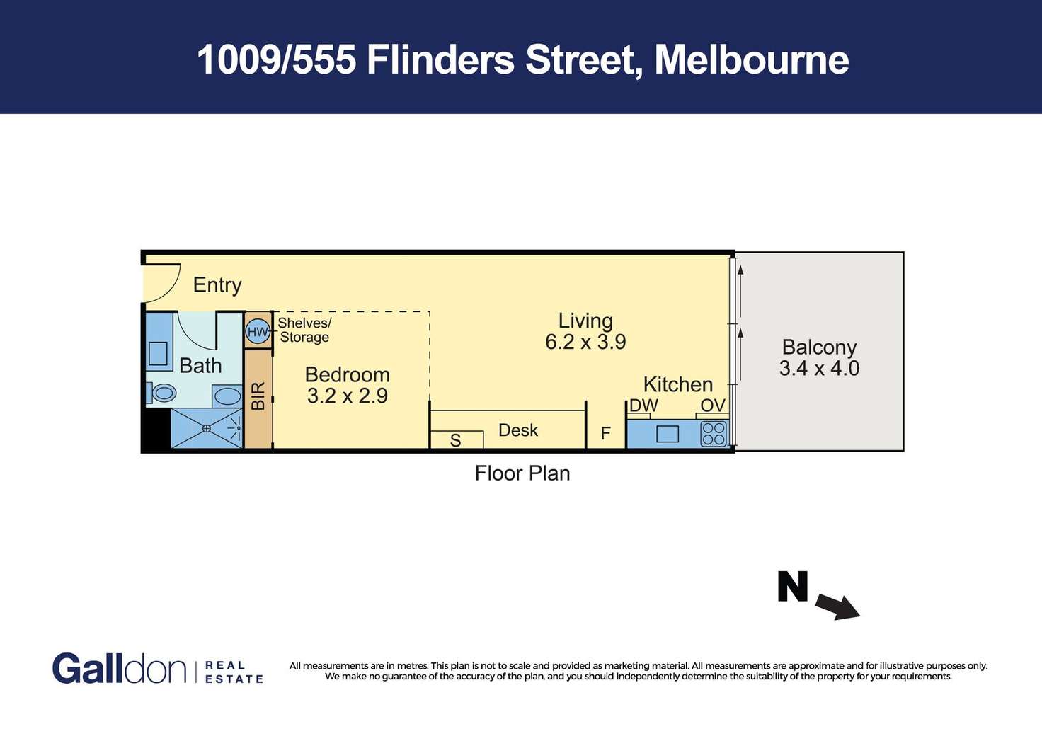 Floorplan of Homely apartment listing, 1009/555 Flinders Street, Melbourne VIC 3000