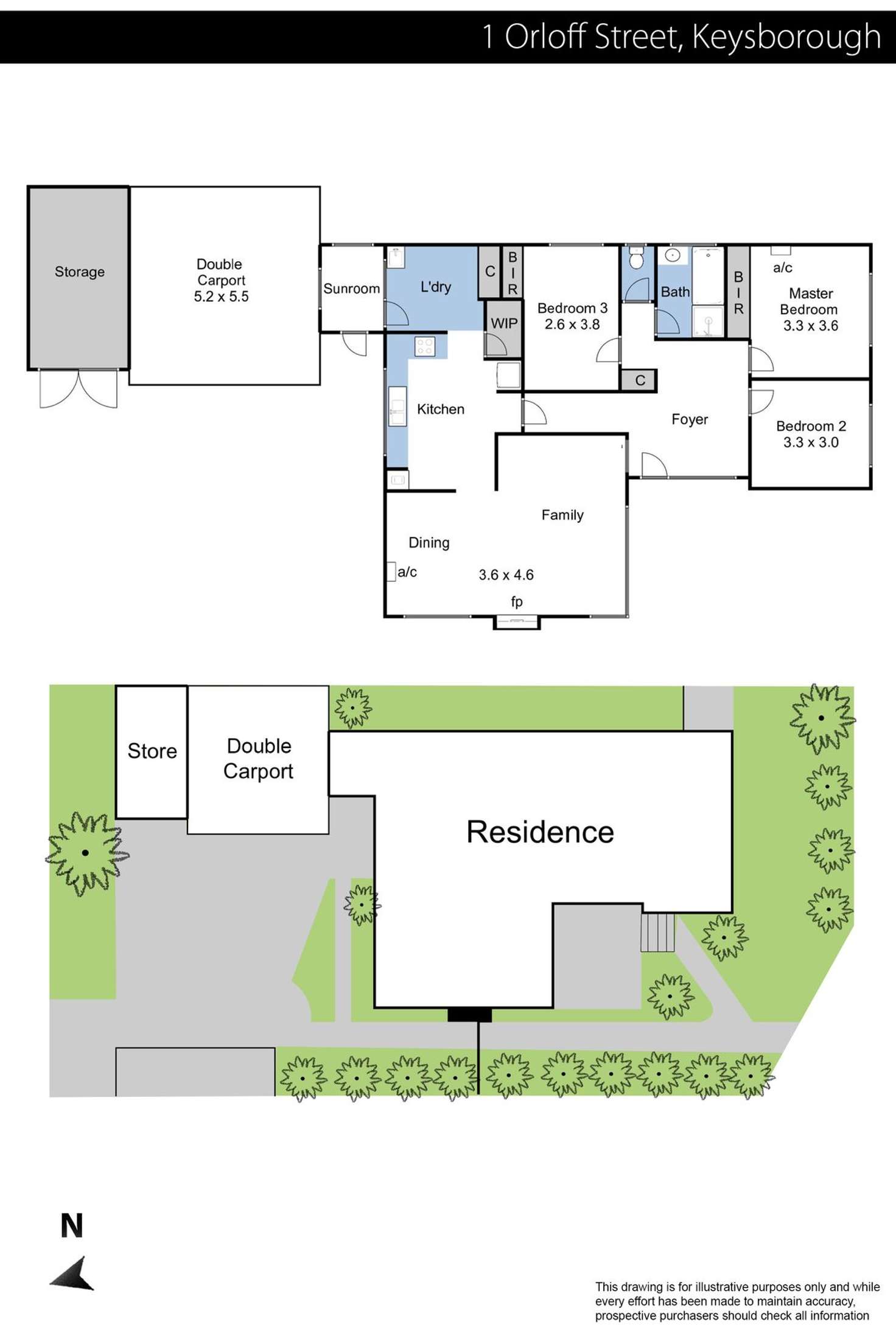 Floorplan of Homely house listing, 1 Orloff Street, Keysborough VIC 3173