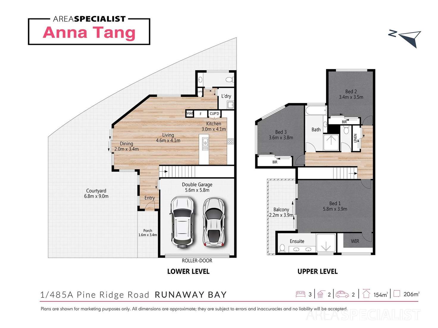 Floorplan of Homely townhouse listing, 1/485A Pine Ridge Road, Runaway Bay QLD 4216