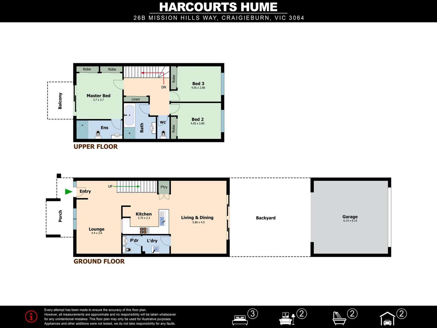 Floorplan of Homely townhouse listing, 26B Mission Hills Way, Craigieburn VIC 3064