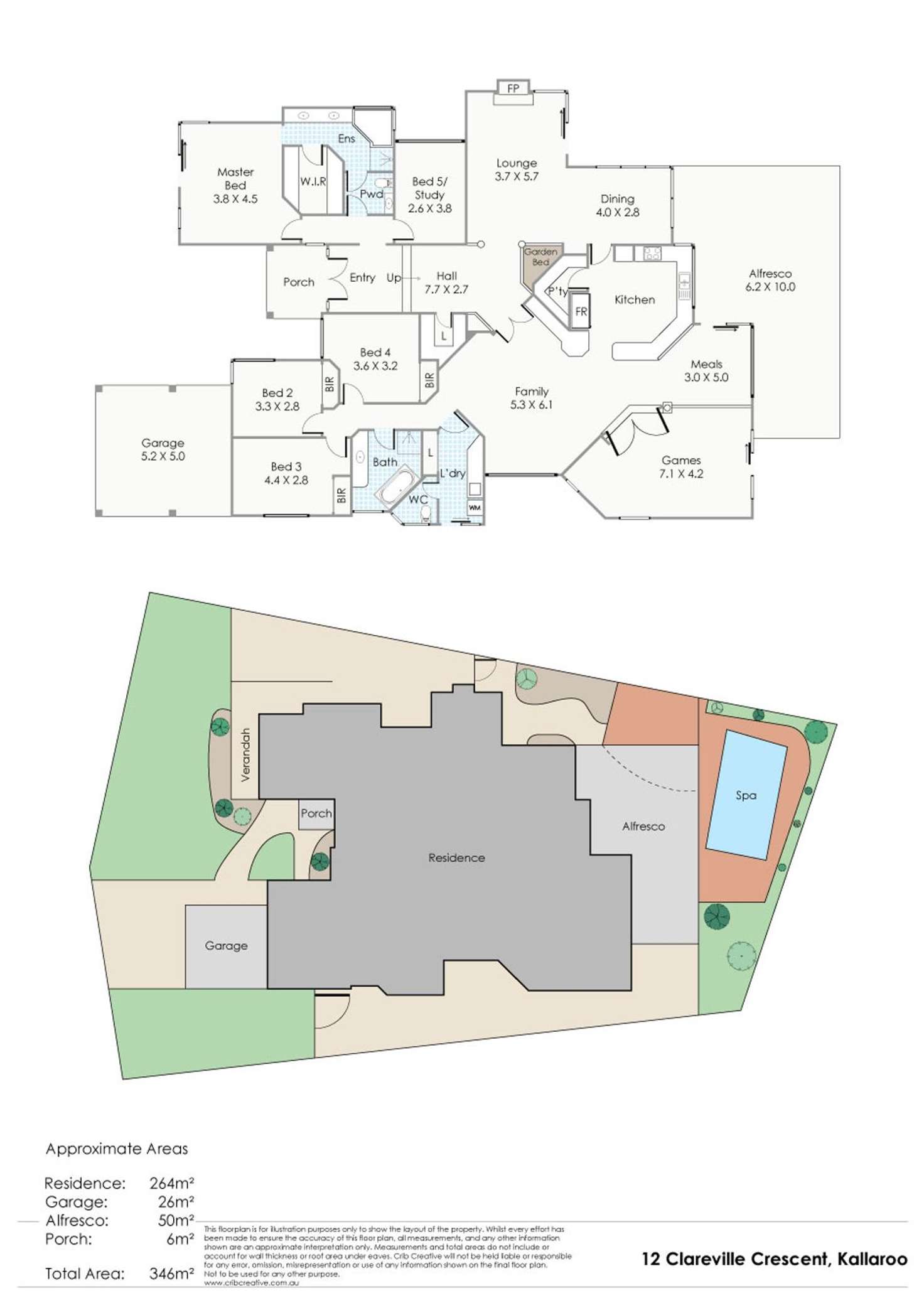 Floorplan of Homely house listing, 12 Clareville Crescent, Kallaroo WA 6025