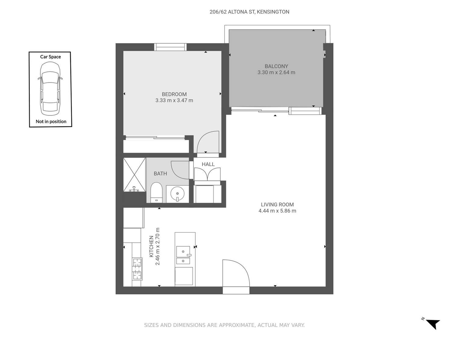 Floorplan of Homely apartment listing, 206/62 Altona Street, Kensington VIC 3031