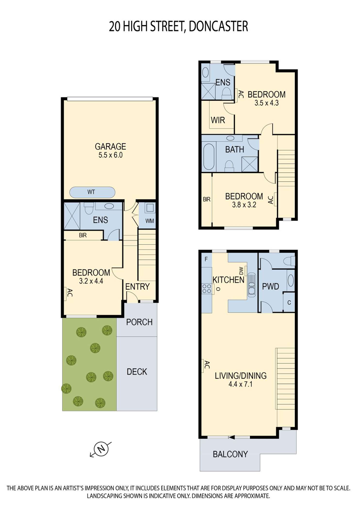 Floorplan of Homely townhouse listing, 20 High Street, Doncaster VIC 3108