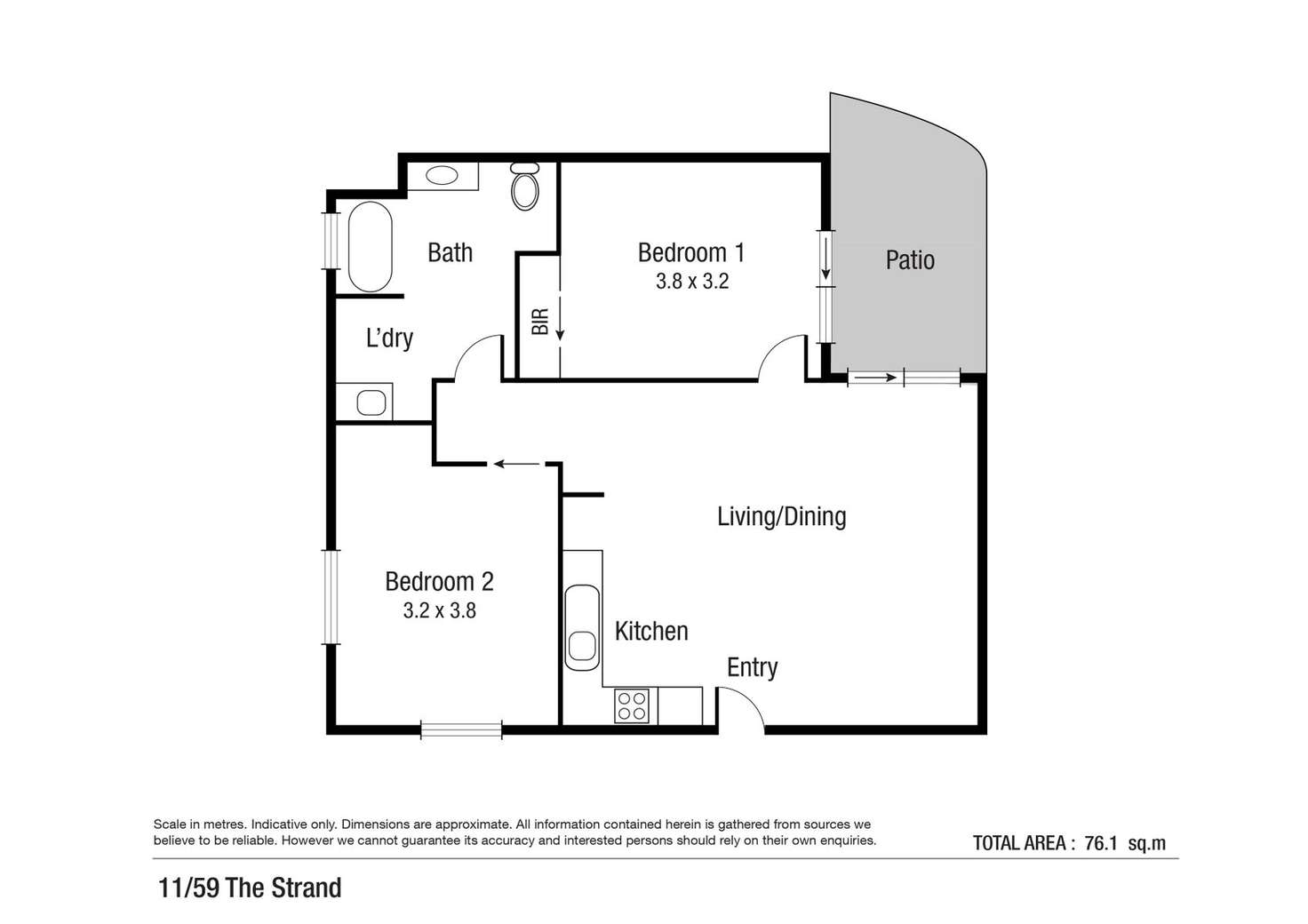 Floorplan of Homely unit listing, 11/59 The Strand, North Ward QLD 4810