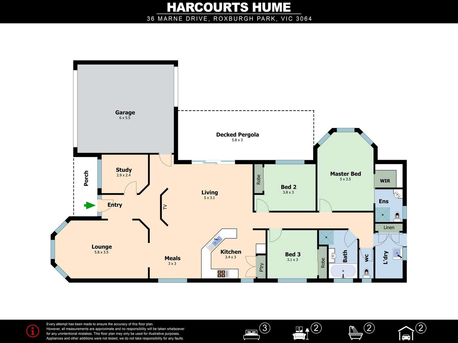 Floorplan of Homely house listing, 36 Marne Drive, Roxburgh Park VIC 3064