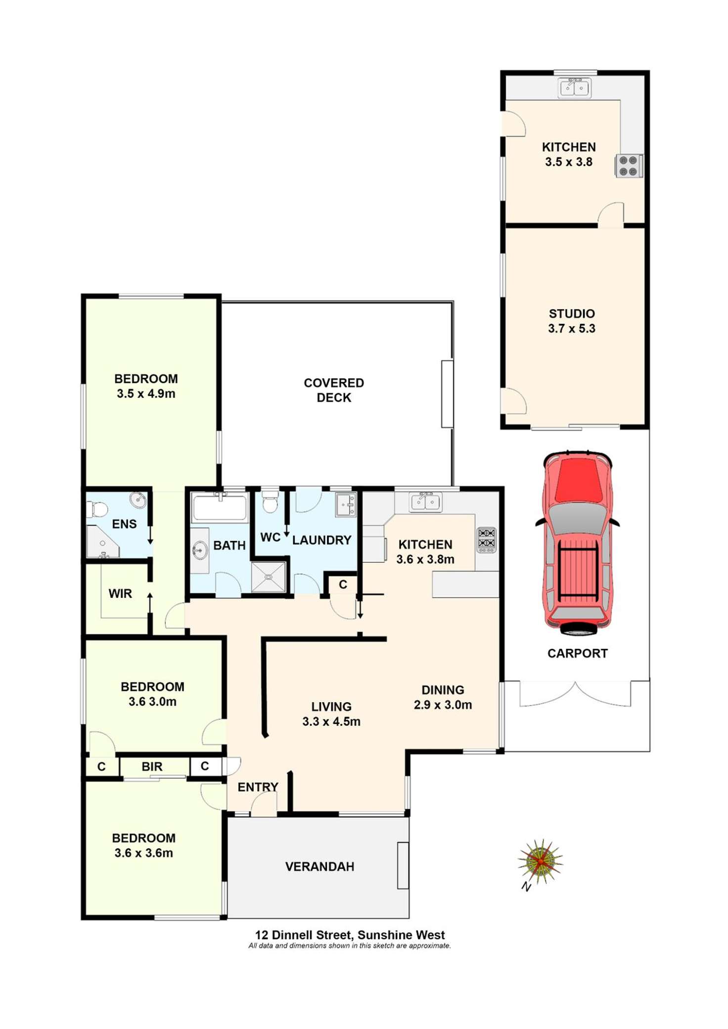 Floorplan of Homely house listing, 12 Dinnell Street, Sunshine West VIC 3020