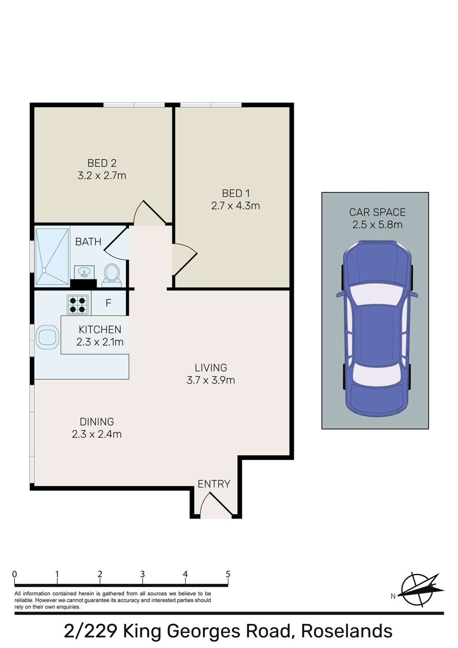 Floorplan of Homely apartment listing, 2/229 King Georges Road, Roselands NSW 2196