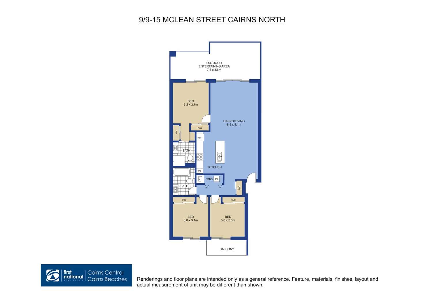 Floorplan of Homely unit listing, 9/9-15 McLean Street, Cairns North QLD 4870
