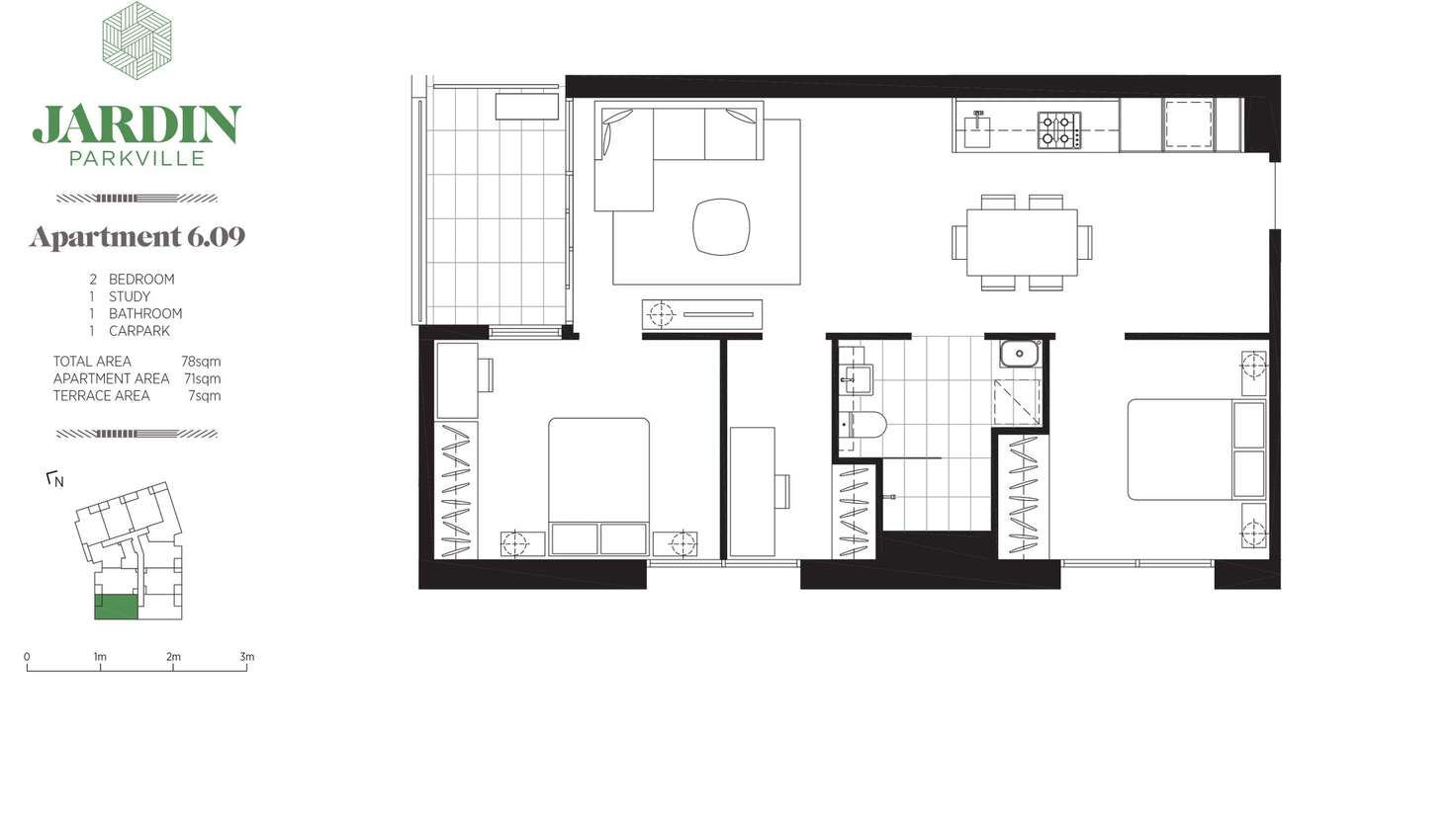Floorplan of Homely apartment listing, 609/67 Galada Avenue, Parkville VIC 3052