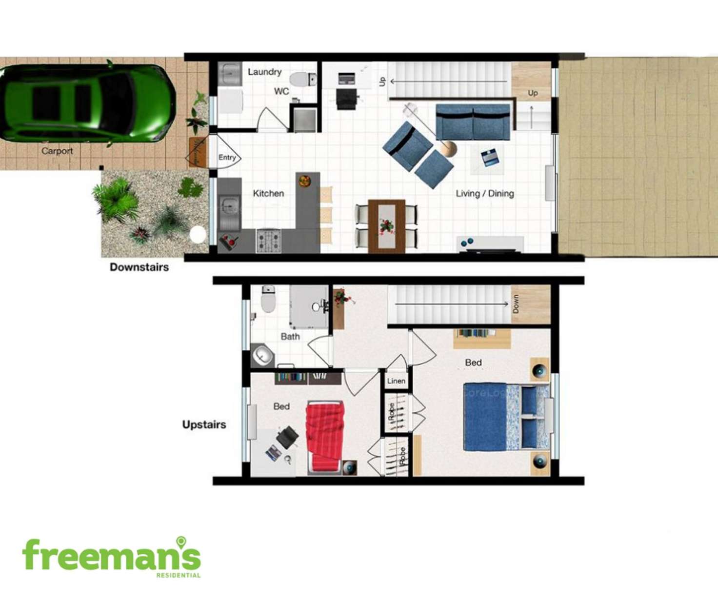 Floorplan of Homely townhouse listing, 9/27-29 Stokes Street, Edmonton QLD 4869