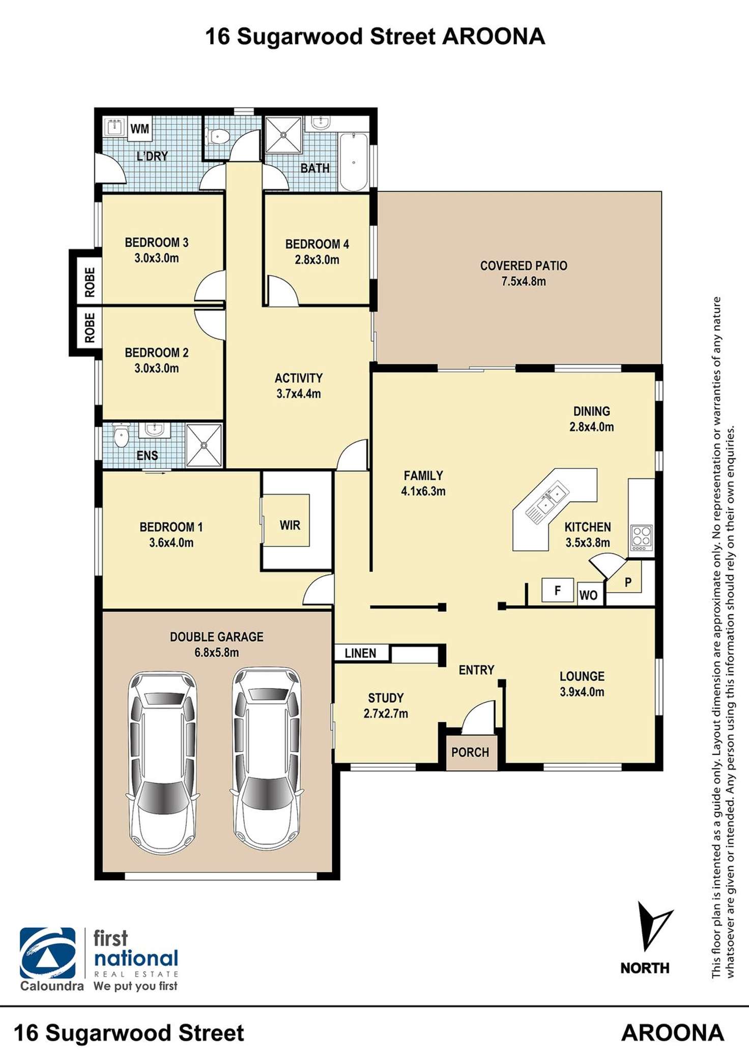 Floorplan of Homely house listing, 16 Sugarwood Street, Aroona QLD 4551