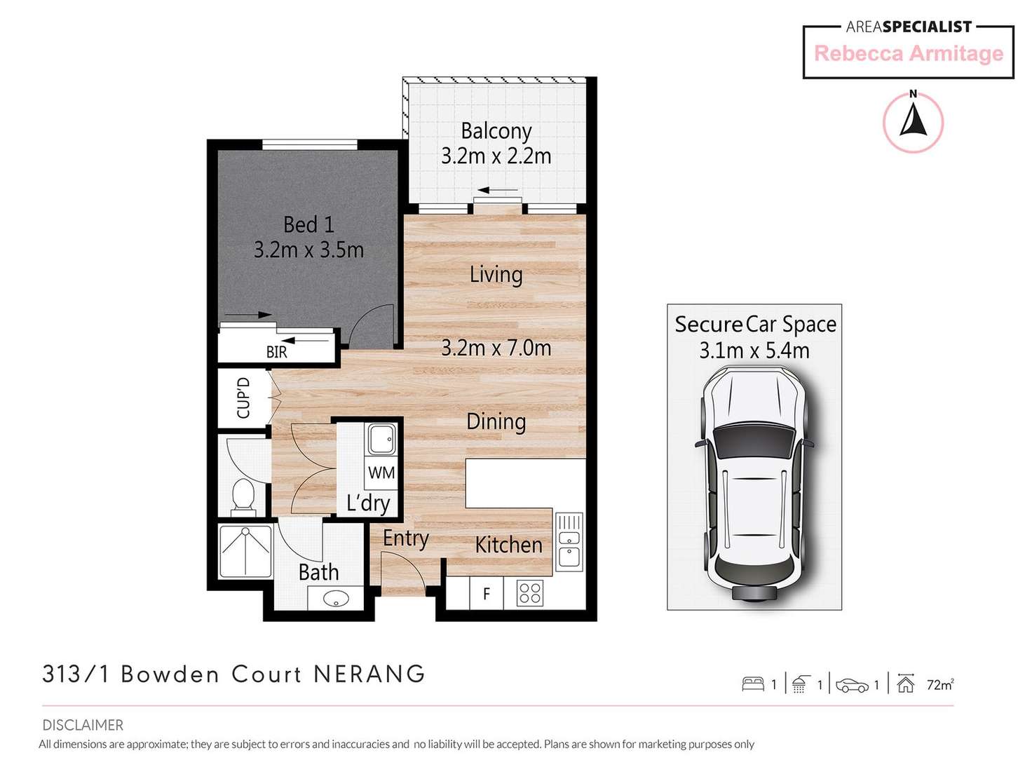 Floorplan of Homely unit listing, 313/1 Bowden Court, Nerang QLD 4211