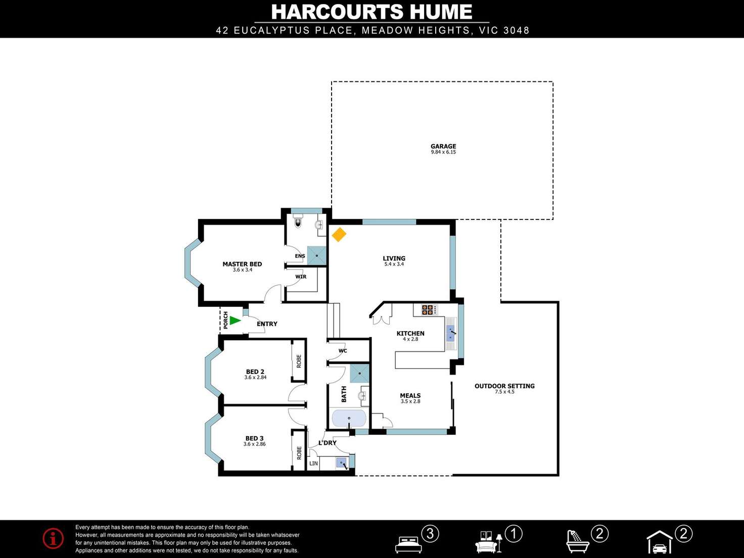 Floorplan of Homely house listing, 42 Eucalyptus Place, Meadow Heights VIC 3048